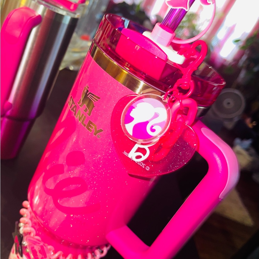 🎀 Barbie Straw Charm Keychain for Stanley 🎀